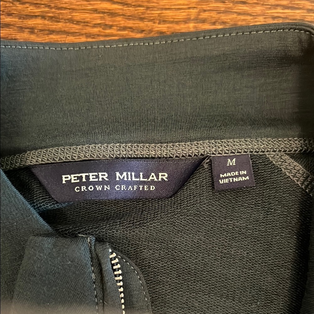 Peter Millar Men's Green Quarter-Zip Sweater - Picture 2 of 5